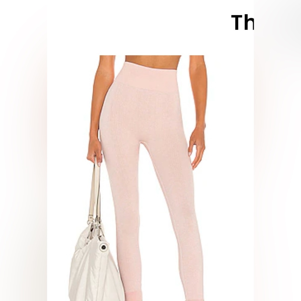 THE UPSIDE Ayama Dance‎ Midi Pant In Rose Pink Ribbed Size S